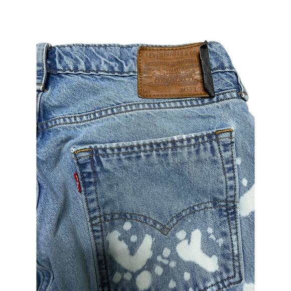 Vintage Levi’s Men’s Blue Denim Paint Splatter / Bleach Distressed Jeans - 33X32 - Picture 4 of 10